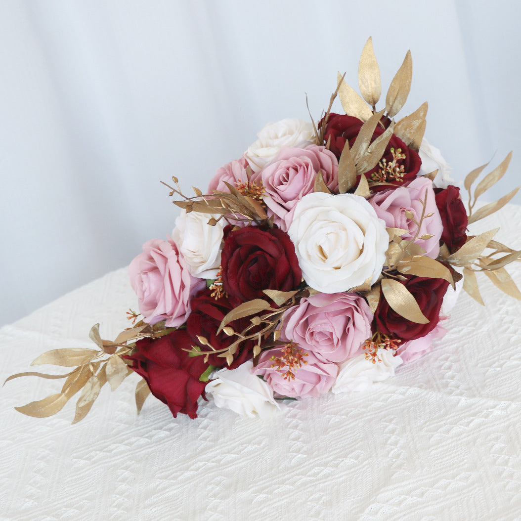 Rosas artificiales de 9" para bodas y eventos