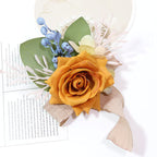 Rosas artificiales de 4" x 3" para bodas y eventos - Dusty naranja