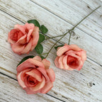 Rosas artificiales de 25" para bodas y eventos - Azul empolvado