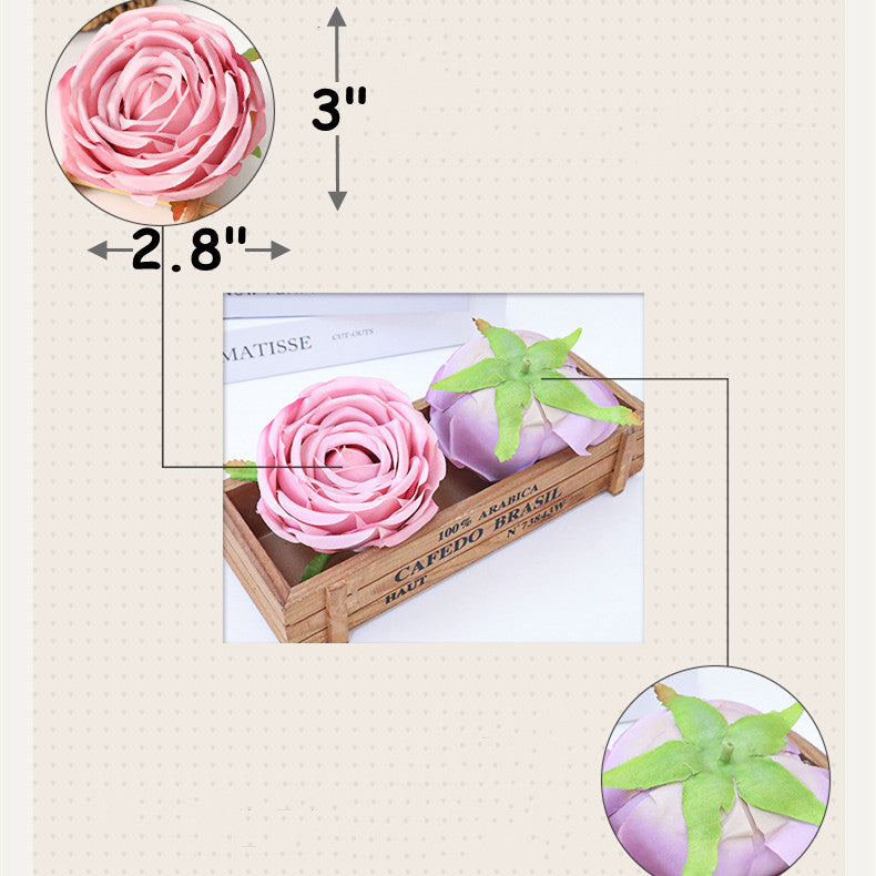 Rosas artificiales de 3" x 3" para bodas y eventos - Naranja quemado