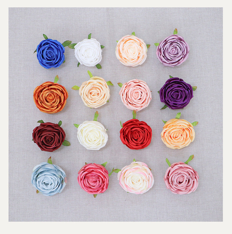Rosas artificiales de 3" x 3" para bodas y eventos - Blanco
