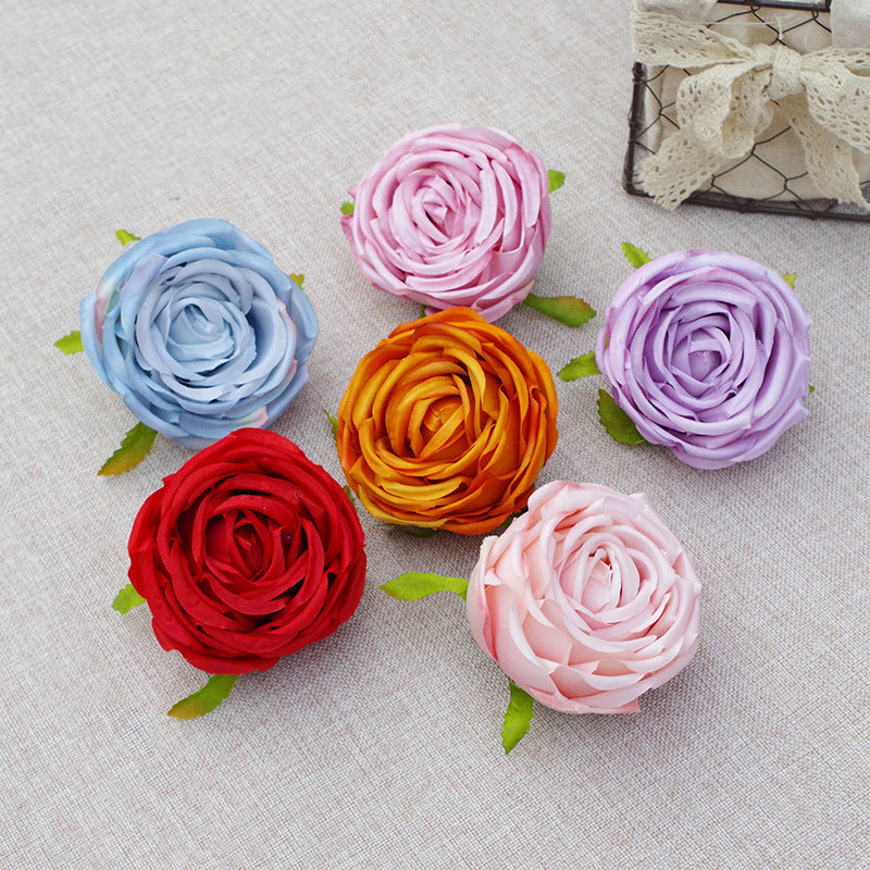 Rosas artificiales de 3" x 3" para bodas y eventos - Crema