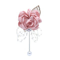 Boutonniere artificial de 4" x 2" para jardín, balcón y terraza - Dusty gris