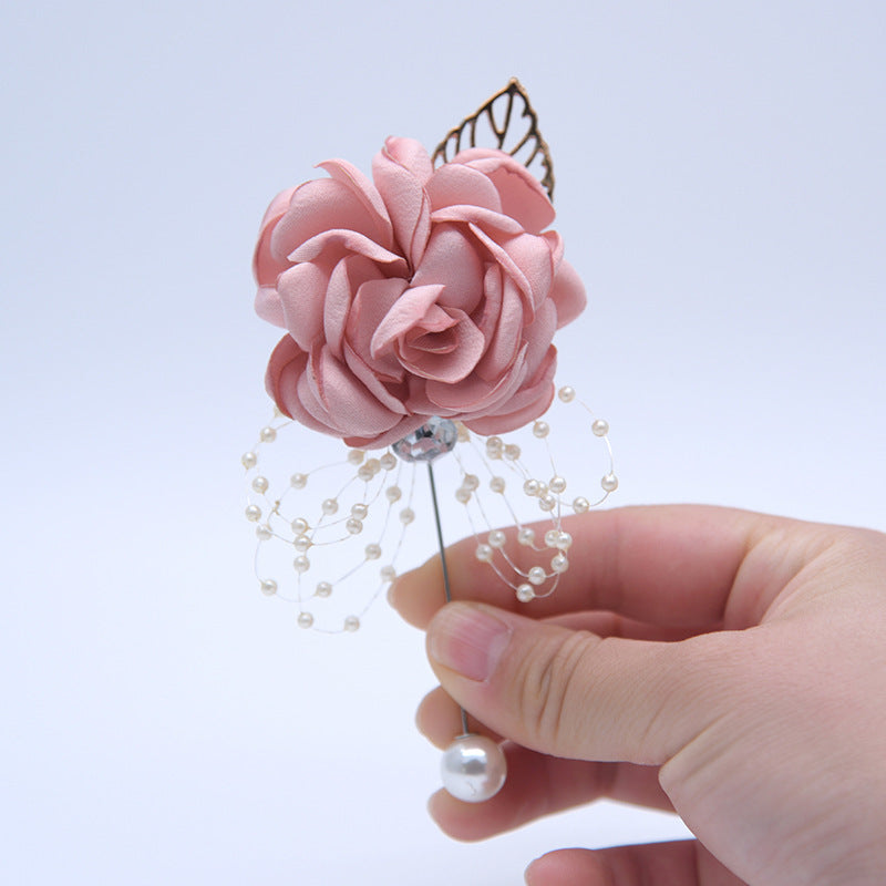 Boutonniere artificial de 4" x 2" para jardín, balcón y terraza - Azul empolvado