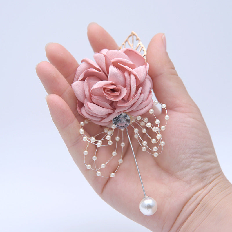 Boutonniere artificial de 4" x 2" para jardín, balcón y terraza - Dusty rosa