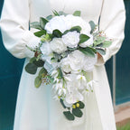 Rosas artificiales de 11" para bodas y eventos - Blanco