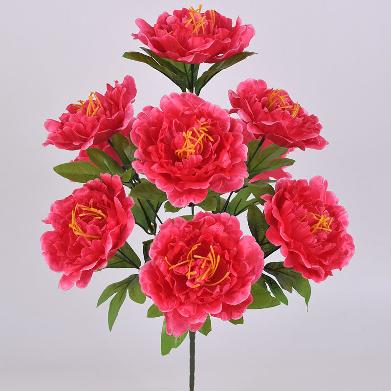 Peonías artificiales de 19" para jardín, balcón y terraza - Rosa