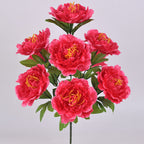 Peonías artificiales de 19" para jardín, balcón y terraza - Rosa