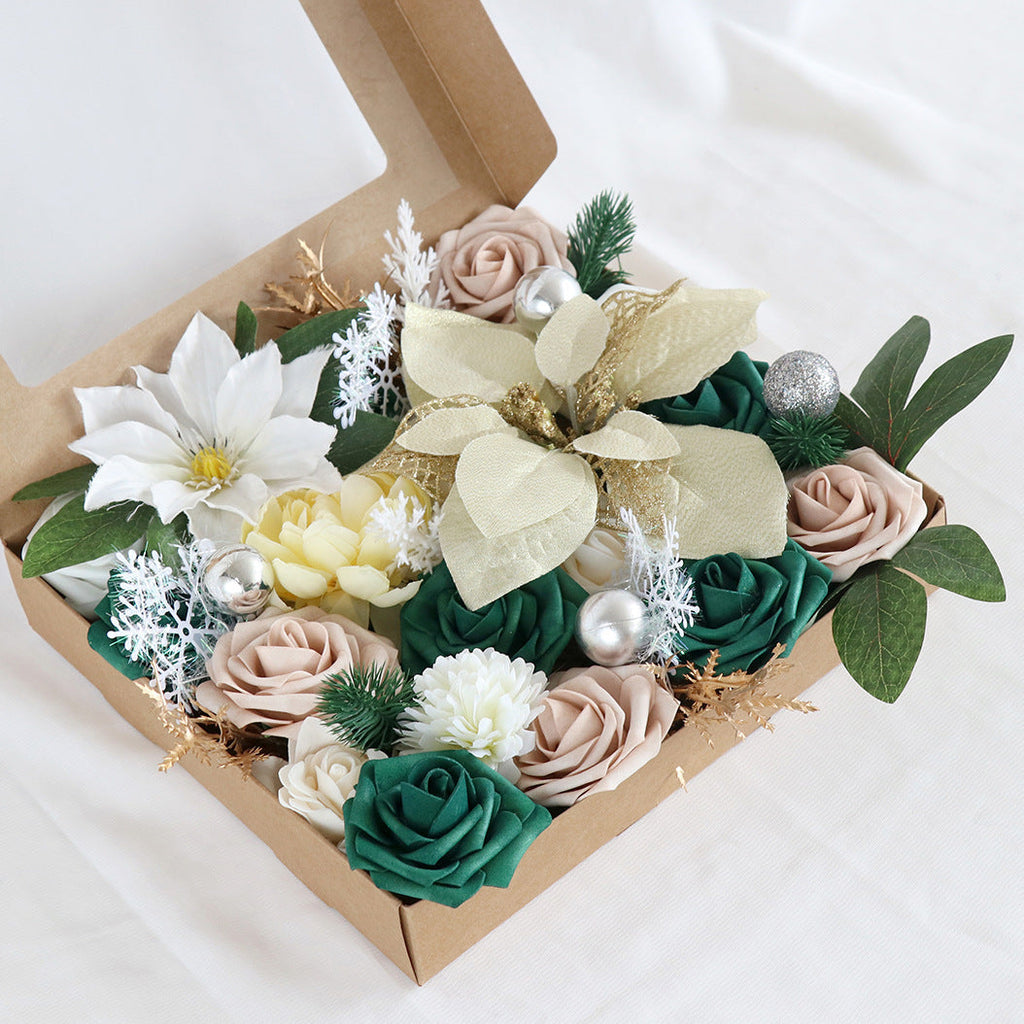 Flores de Pascua artificiales para bodas y eventos - Sage verde/champán/blanco