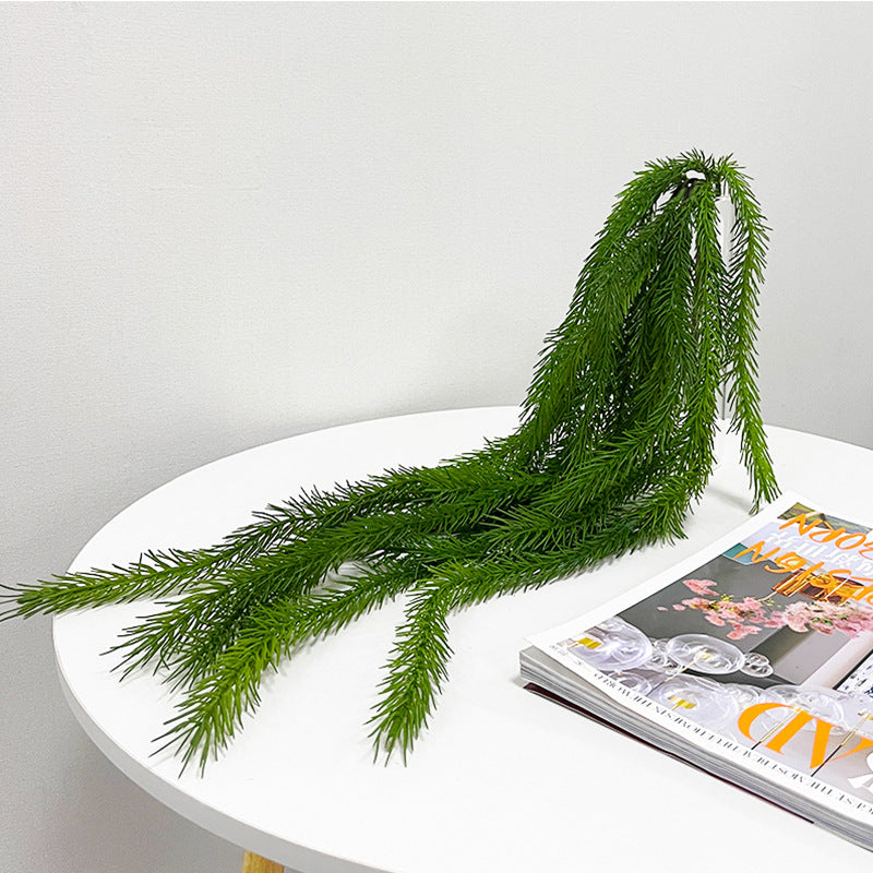 Ramas de pino artificiales con tacto real de 35" para arreglos florales y proyectos DIY - Verde