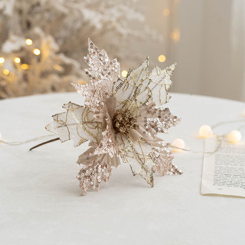 Flores de Pascua artificiales de 9.8" para arreglos florales y proyectos DIY