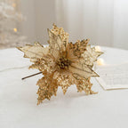 Flores de Pascua artificiales de 9.8" para arreglos florales y proyectos DIY - Champán
