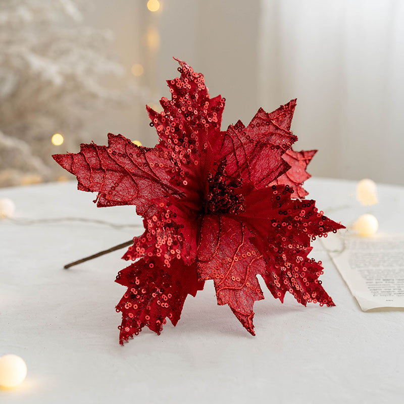 Flores de Pascua artificiales de 9.8" para arreglos florales y proyectos DIY