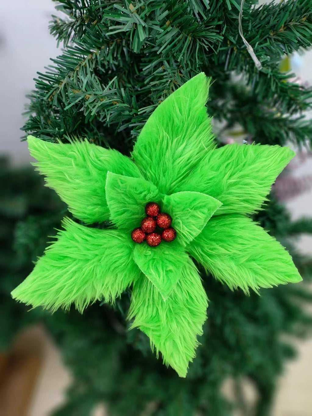 Flores de Pascua artificiales de 11" x 11" para bodas y eventos - Rojo