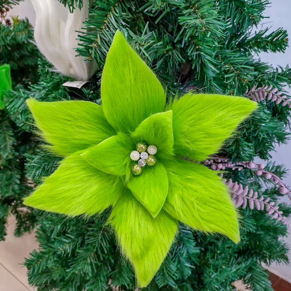 Flores de Pascua artificiales de 11" x 11" para bodas y eventos - Bright verde