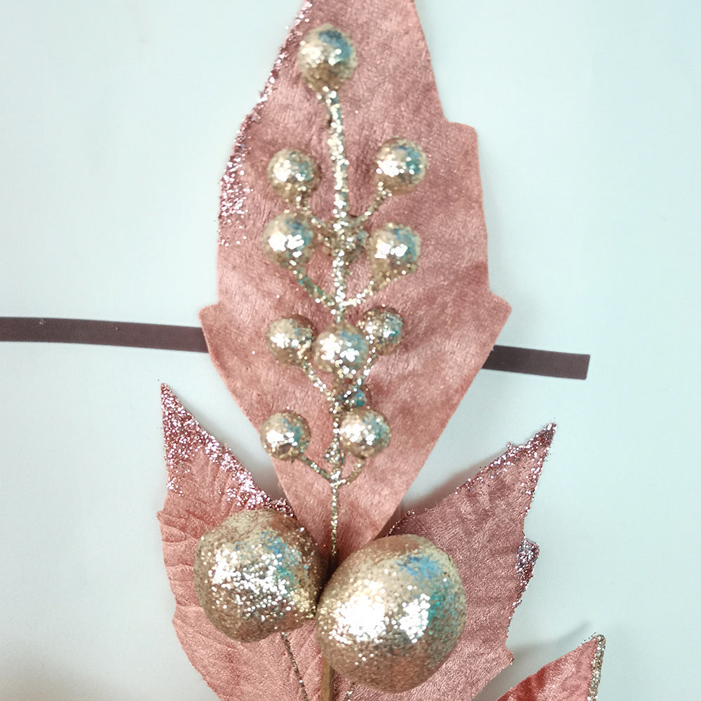 Flores de Pascua artificiales de 25" x 15" 5 piezas para bodas y eventos - Dorado