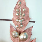 Flores de Pascua artificiales de 25" x 15" 5 piezas para bodas y eventos - Dorado