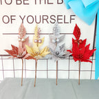 Flores de Pascua artificiales de 25" x 15" 5 piezas para bodas y eventos - Rojo
