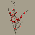 Bayas artificiales de 33" para decoración navideña - Rojo