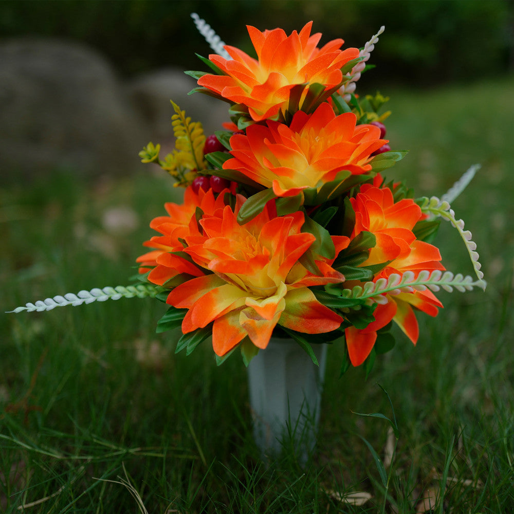 Dalias artificiales de 15" x 10" para bodas y eventos - Naranja