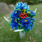 Dalias artificiales de 15" x 10" para bodas y eventos - Azul