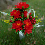 Dalias artificiales de 15" x 10" para bodas y eventos - Rojo