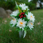 Dalias artificiales de 15" x 10" para bodas y eventos - Blanco