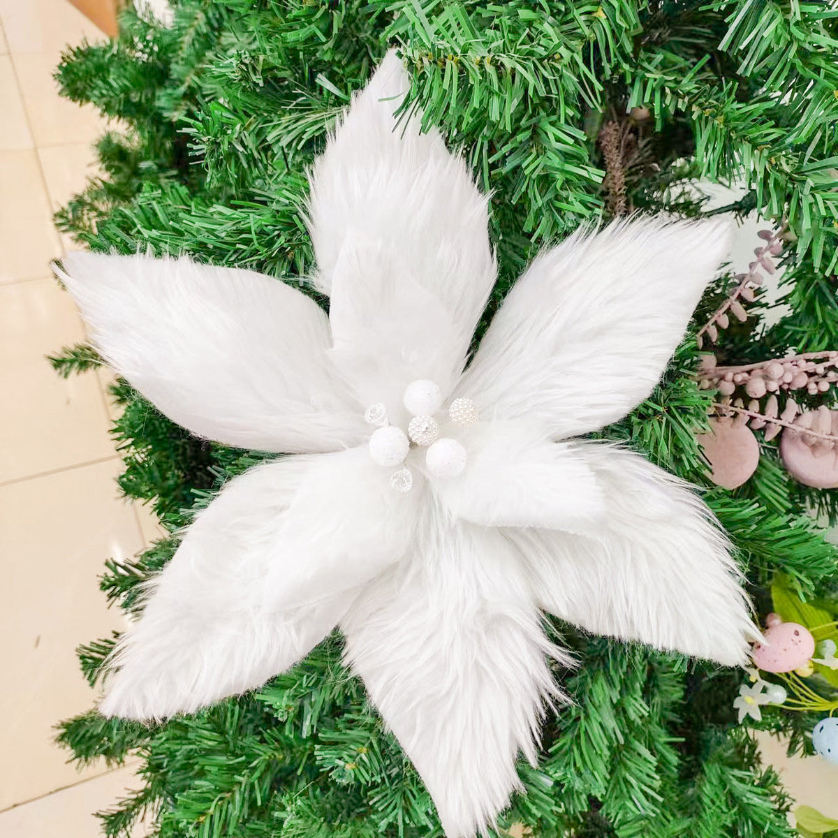 Flores de Pascua artificiales de 11" x 11" para bodas y eventos - Negro