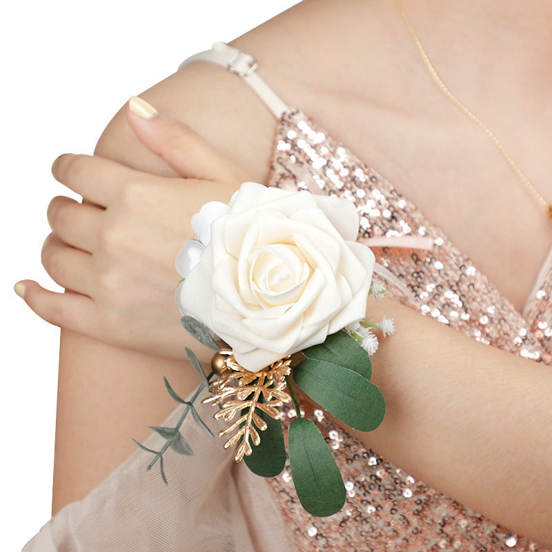 Rosas artificiales de 2" x 2" para bodas y eventos - Champán