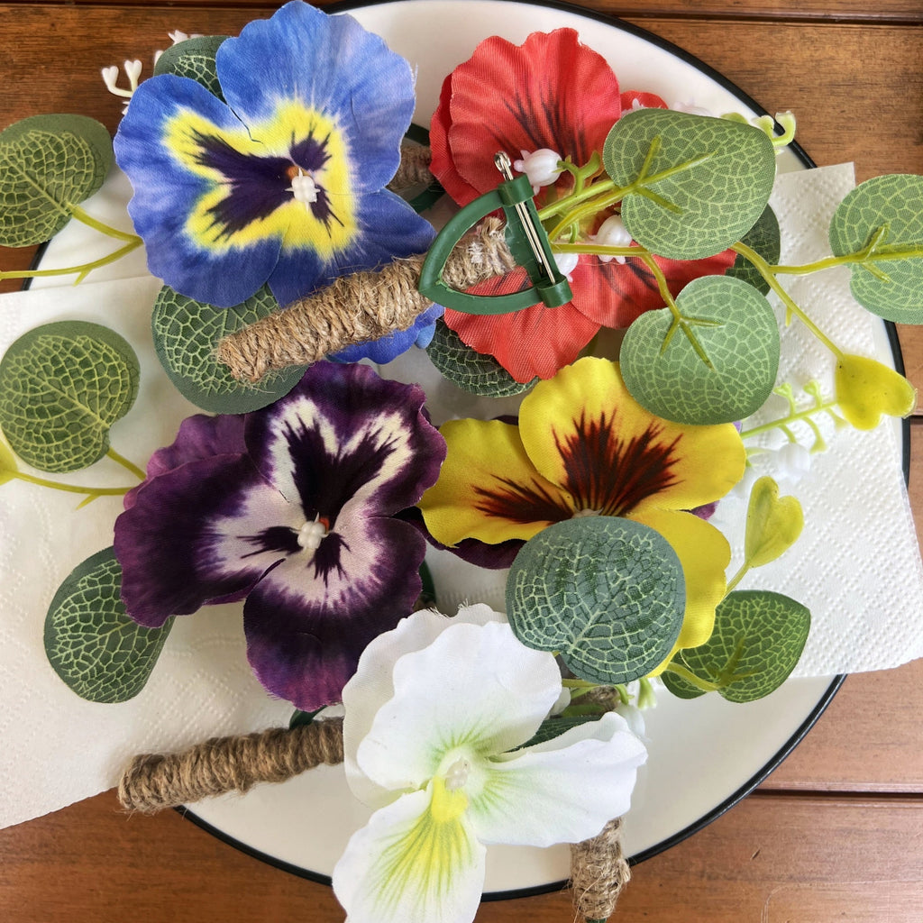 Boutonniere artificial de 6" x 5" para bodas y eventos - Azul boutonniere