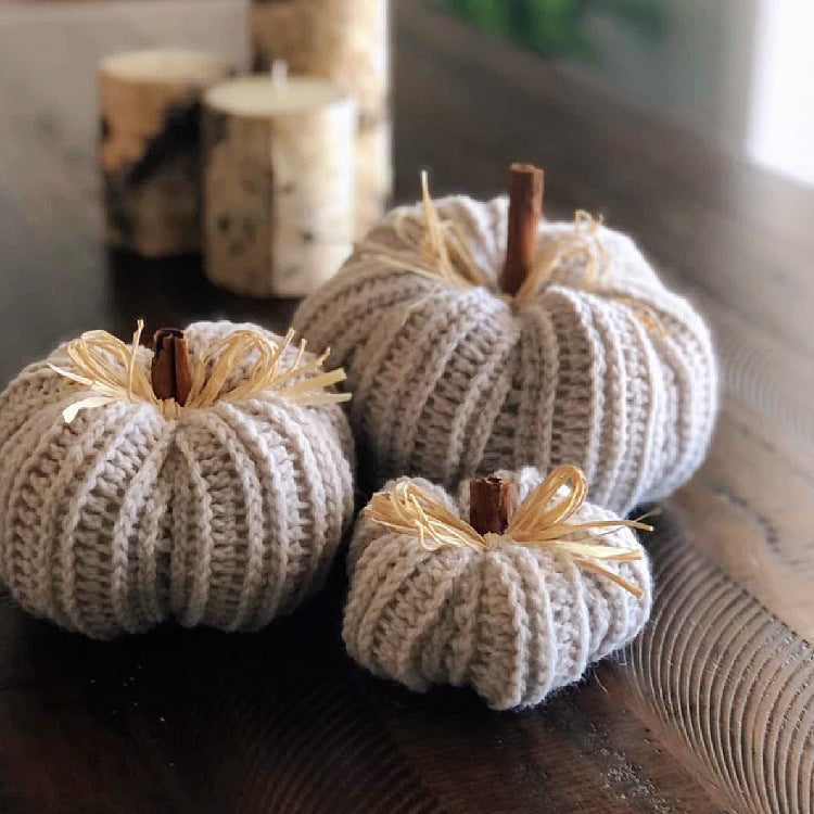 Calabazas artificiales de 6" para decoración del hogar - Marrón