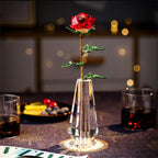 Rosas artificiales de 10" para decoración del hogar - Rojo