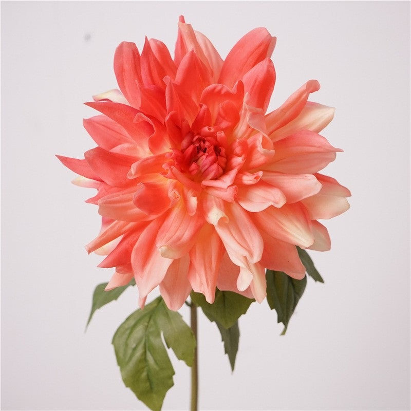 Dalias artificiales con resistencia a los rayos UV con tacto real de 23.6" para jardín, balcón y terraza - Naranja quemado