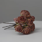 Rosas artificiales de 10" x 6" para bodas y eventos - Burnt rojo