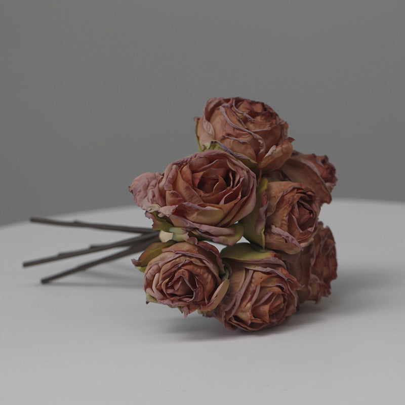 Rosas artificiales de 10" x 6" para bodas y eventos - Burnt rojo