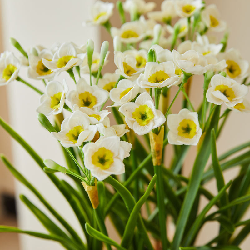 Narcisos artificiales con tacto real de 15" x 6" para decoración del hogar