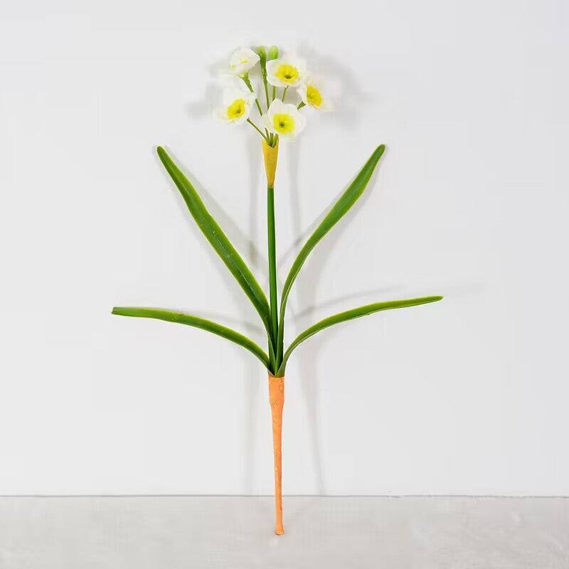 Narcisos artificiales con tacto real de 15" x 6" para decoración del hogar