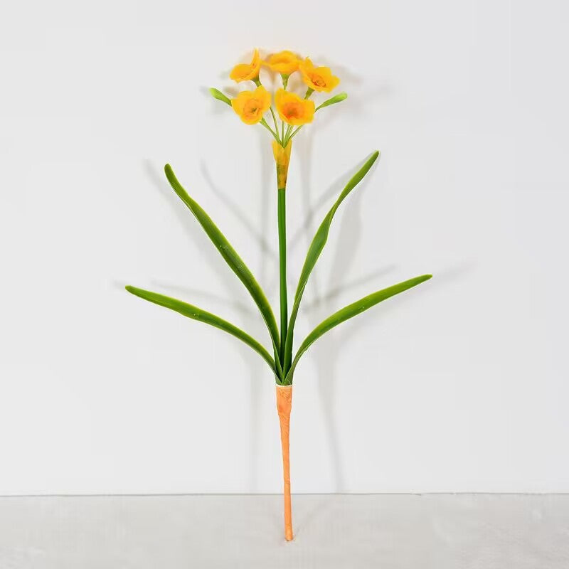 Narcisos artificiales con tacto real de 15" x 6" para decoración del hogar