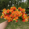 Margaritas artificiales con resistencia a los rayos UV de 12" 8 piezas para jardín, balcón y terraza - Amarillo/naranja