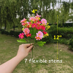 Margaritas artificiales con resistencia a los rayos UV de 12" 8 piezas para jardín, balcón y terraza