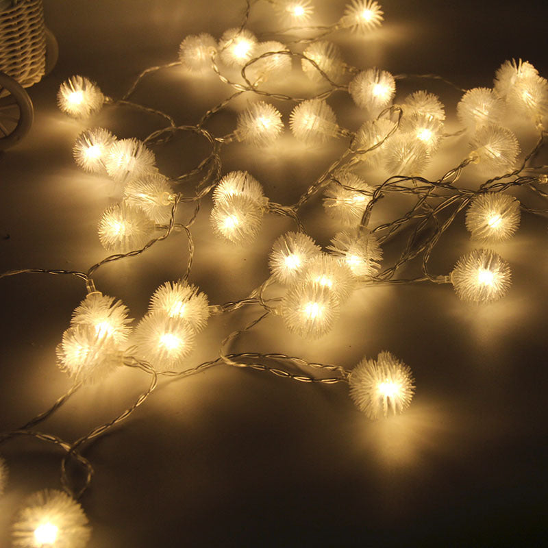Flores artificiales con resistencia a los rayos UV para jardín, balcón y terraza - 3 m/9.84 ft Blanco lights