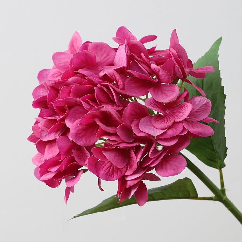 Hortensias artificiales con tacto real de 19" x 7" para bodas y eventos - Dentate rosa/blanco