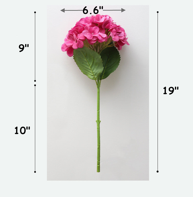 Hortensias artificiales con tacto real de 19" x 7" para bodas y eventos - Fucsia