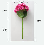 Hortensias artificiales con tacto real de 19" x 7" para bodas y eventos - Fucsia
