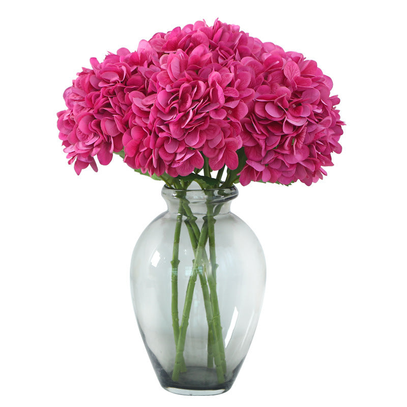 Hortensias artificiales con tacto real de 19" x 7" para bodas y eventos - Azul/blanco