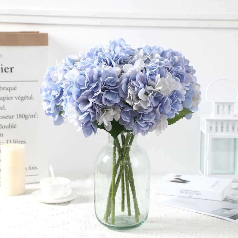 Hortensias artificiales con tacto real de 19" x 7" para bodas y eventos - Blanco