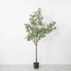 Eucalipto artificial con resistencia a los rayos UV para jardín, balcón y terraza - 6ft