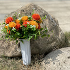 Flores artificiales para cementerio de 15" x 10" para bodas y eventos - Naranja quemado/amarillo