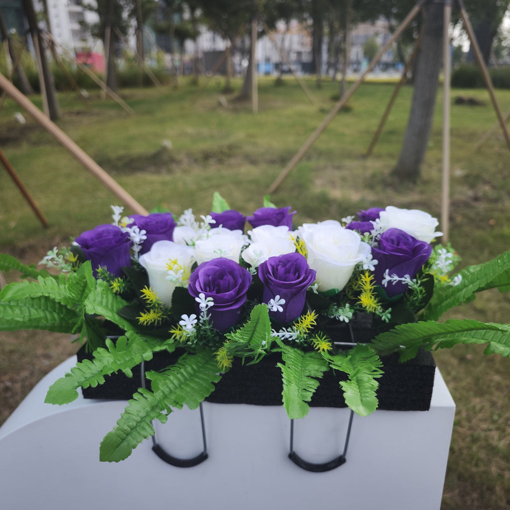 Rosas artificiales de 12" x 20" para cementerio y memorial