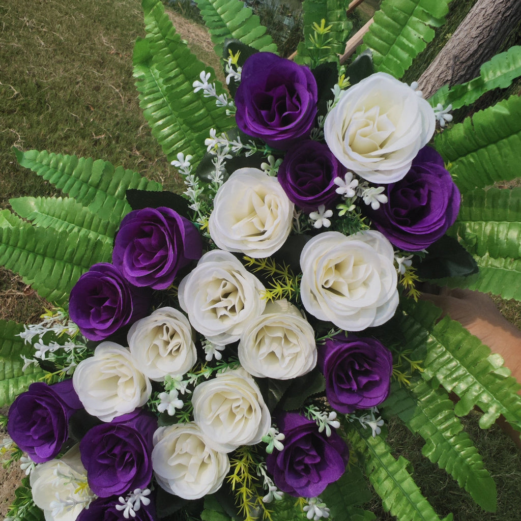 Rosas artificiales de 12" x 20" para cementerio y memorial